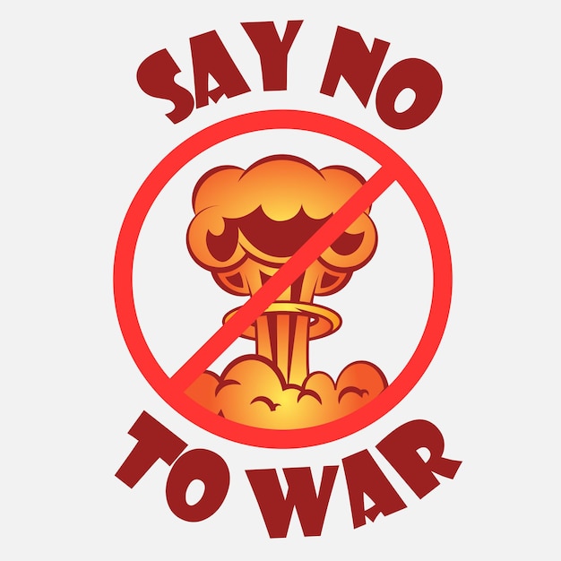 Ucrania Rusia conflicto decir no a la guerra poster plantilla logo fondo detener protesta vector diseño arte
