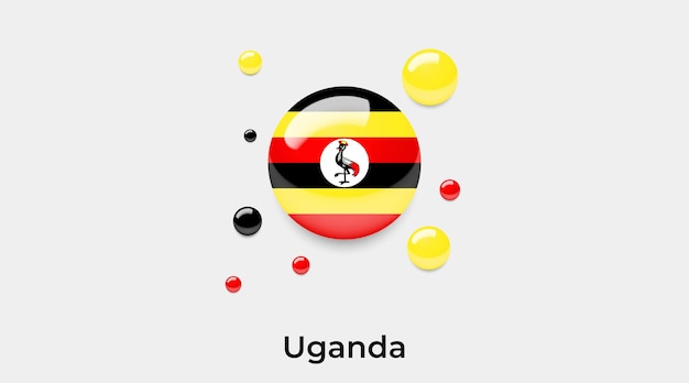 Uganda bandera brillante burbujas icono vector ilustración