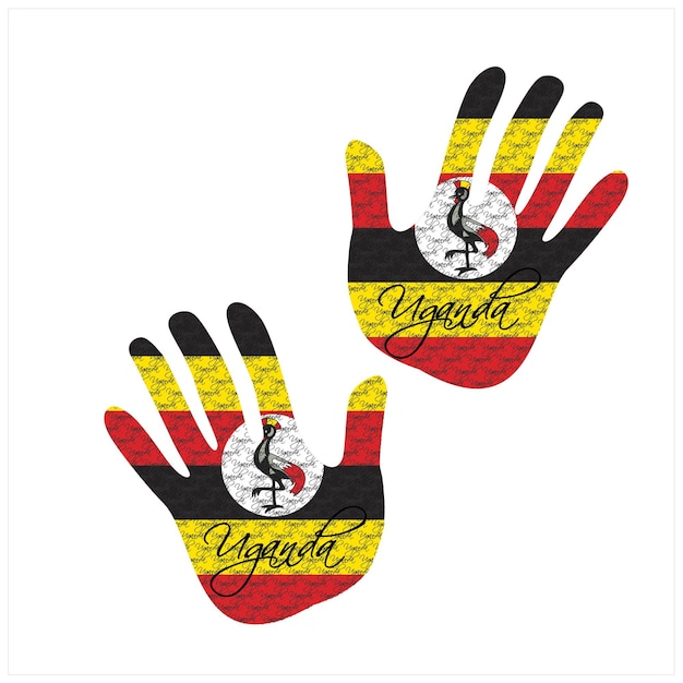 Uganda bandera mano vector