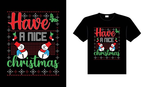 Ugly Christmas Sweater Typography Vintage Diseño de camiseta navideña Mercancía navideña Arte vectorial