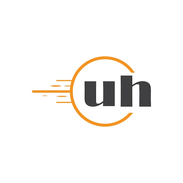 uh logotipo inicial de monograma con diseño de estilo círculo