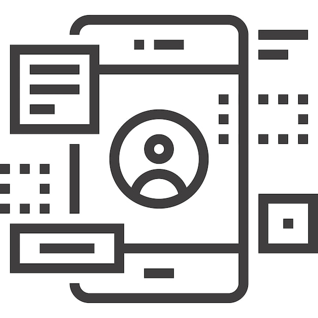 Ui desarrollo de línea plana icono web