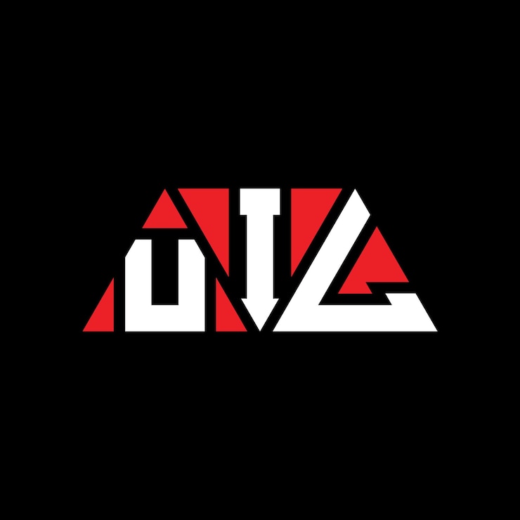 Vector uil diseño de logotipo de letra triangular con forma de triángulo uil diseño del logotipo del triángulo monograma uil triángulo vectorial plantilla del logotipo con color rojo uil logotipo triangular simple elegante y lujoso logotipo uil