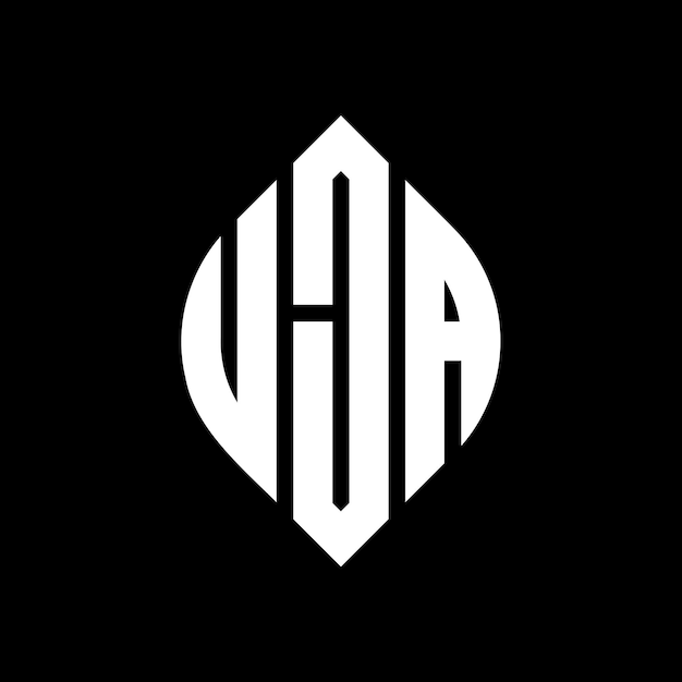 UJA diseño de logotipo de letras circulares con forma de círculo y elipse UJA letras elípticas con estilo tipográfico Las tres iniciales forman un logotipo de círculo UJA emblema de círculo Monograma abstracto letra marca vector
