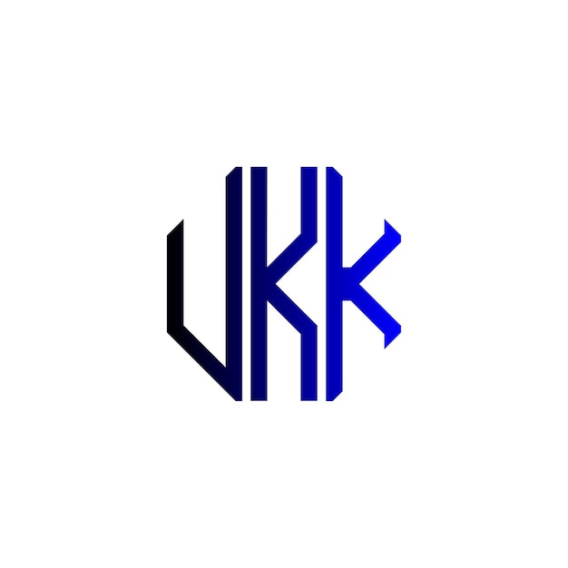 ukk letra creativa inicial moderno minimalista atemporal espacio negativo monograma símbolo diseño del logotipo