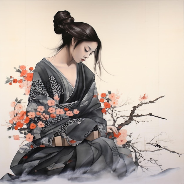 Vector la última cena da vinci ukiyo e kabuki arte japonés fresco arte de oro en la pared shin hanga impresiones