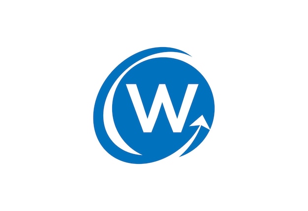 con la última plantilla de vector de diseño del logotipo W financiero