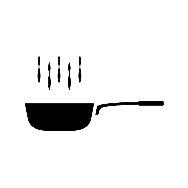 La última sartén para la plantilla de vector de icono de dominio culinario