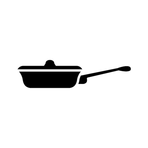 La última sartén para la plantilla de vector de icono de dominio culinario