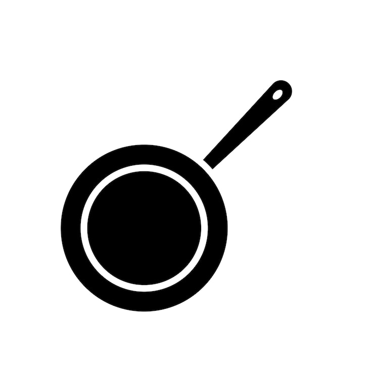 Vector la última sartén para la plantilla de vector de icono de dominio culinario