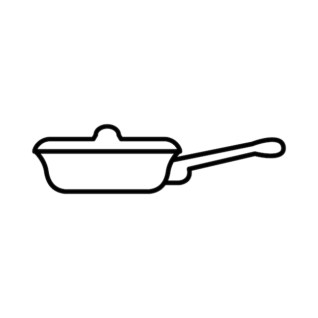 La última sartén para la plantilla de vector de icono de dominio culinario