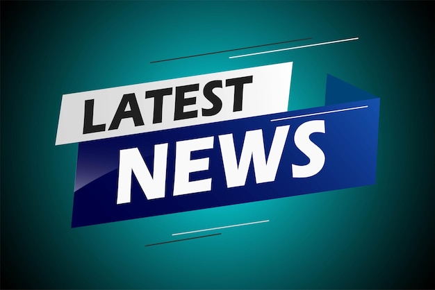 Últimas noticias palabra concepto vector ilustración con líneas azules estilo 3d futurista moderno para aterrizar