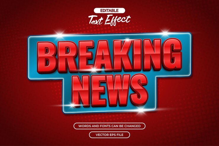 Vector últimas noticias vector de efecto de texto editable