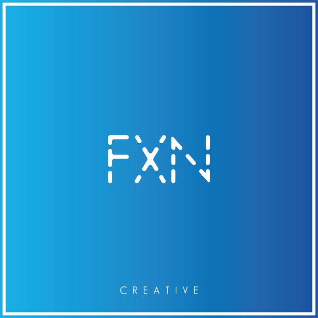 El último diseño de logotipo de FXN Premium Vector Diseño creativo de logotipo Ilustración vectorial Monograma de logotipo mínimo