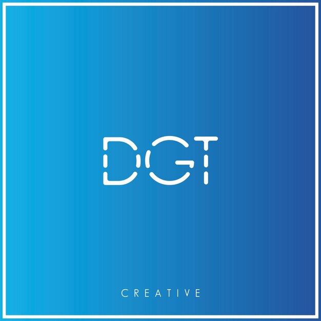 El último diseño de logotipo de Vector Premium DGT Diseño creativo de logotipo Ilustración vectorial Monograma de logotipo mínimo