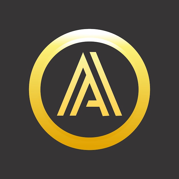 este último dorado y el logotipo un círculo dorado con una letra a en él