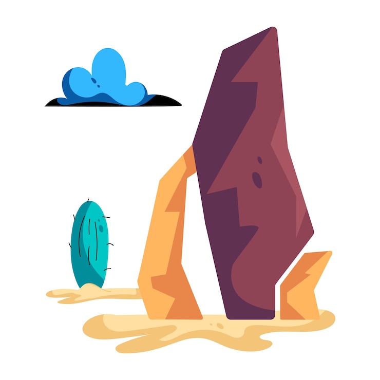 Vector último icono plano de montaña rocosa.