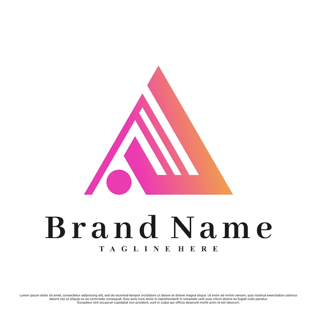 Este último inicial simple es un diseño de logotipo A