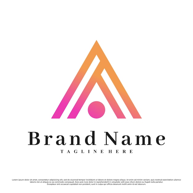 Este último inicial simple es un diseño de logotipo A