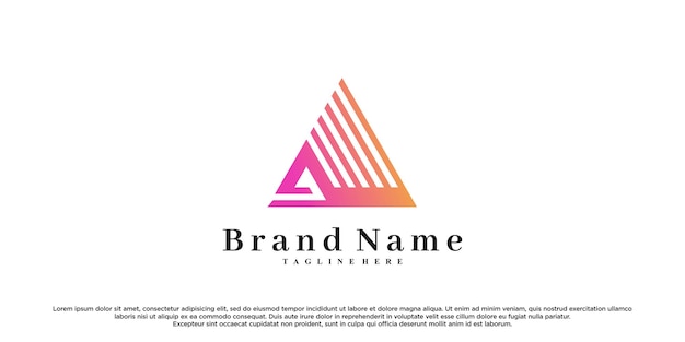 Este último inicial simple es un diseño de logotipo A