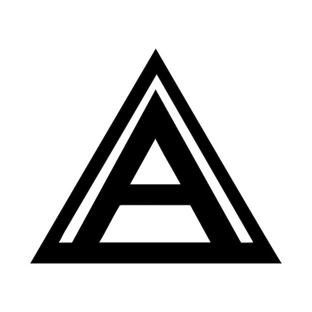 Un último logotipo Una llamativa letra mayúscula negra en negrita A formada dentro de un triángulo
