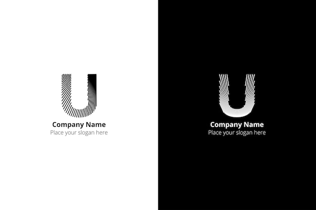 Vector Último u logotipo de marca de letra plana de u