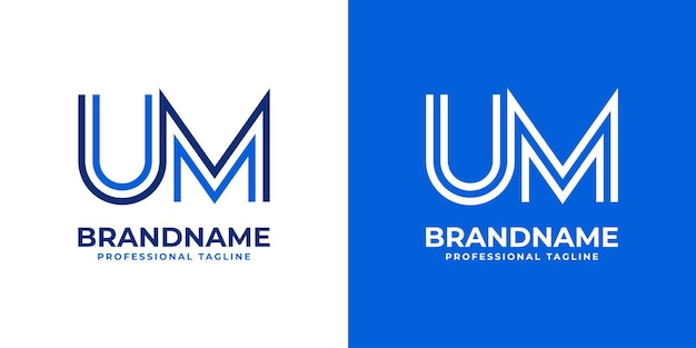 UM Line Letters Monogram Logotipo adecuado para negocios con las iniciales UM o MU