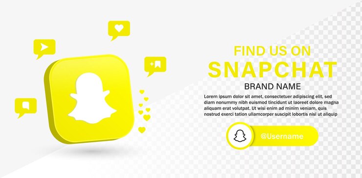 Vector únase a nosotros en snapchat 3d logo icon banner de logotipos de redes sociales e iconos de notificación en burbujas de voz
