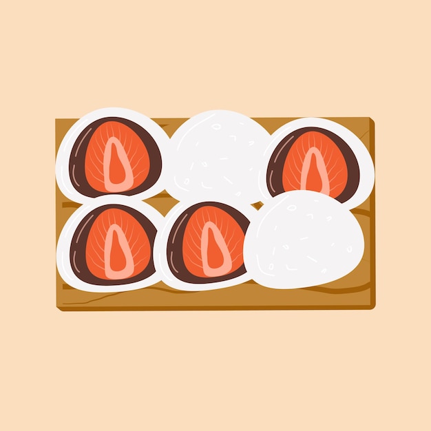 Undefdaifuku mochi relleno de fresas sin pepitas