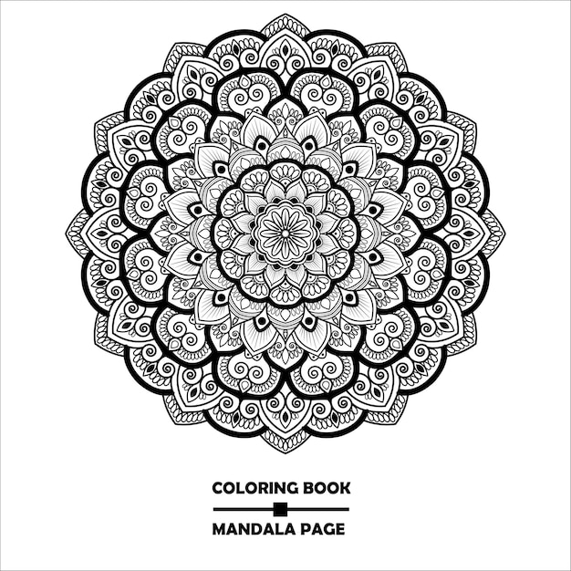 Unick mandala libro para colorear diseño vectorial