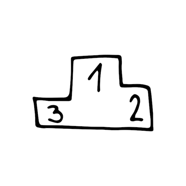 Único elemento de éxito en el conjunto de negocios de doodle. Ilustración de vector dibujado a mano para tarjetas, carteles, pegatinas y diseño profesional.