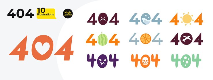 Vector único error creativo 404 ilustración aislada paquete halloween de verano no encontrado ningún resultado dibujos animados clip arts en fondo blanco tiempo viaje color mensaje de error colección ui diseño