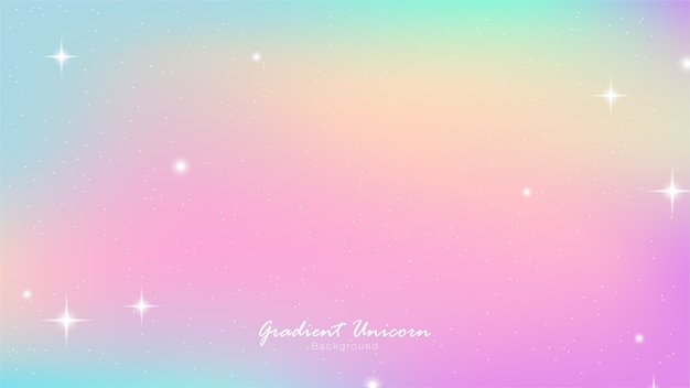 Vector unicorn sky colorful gradient