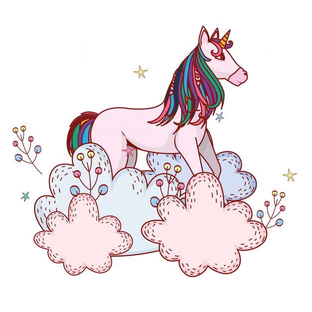 Unicornio con arbustos