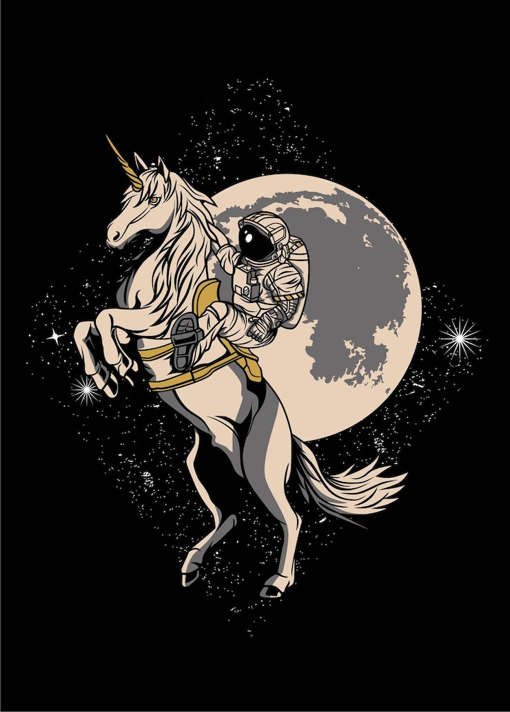 Vector unicornio astronauta
