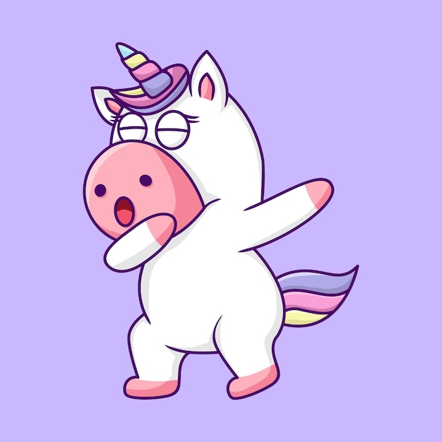 Un unicornio bailando con las manos en las caderas.