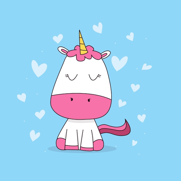 Unicornio bebé con corazón.