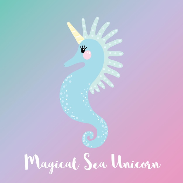 Vector unicornio caballito de mar mágico