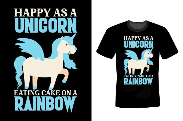 Unicornio camiseta diseño tipografía vintage