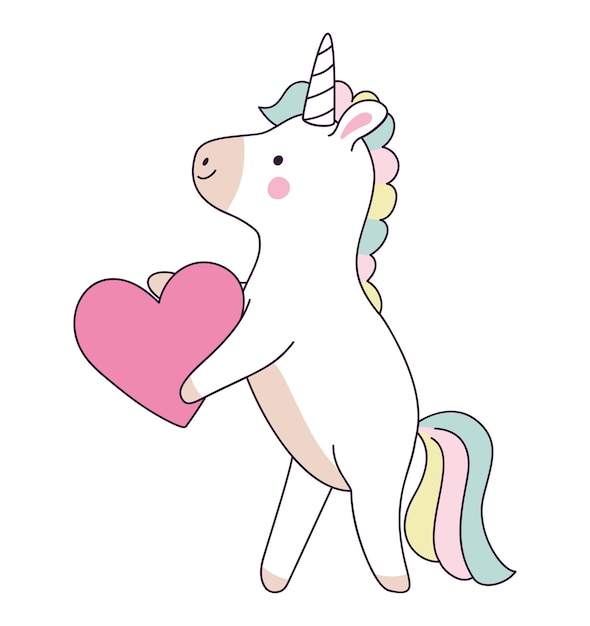 unicornio con un corazón