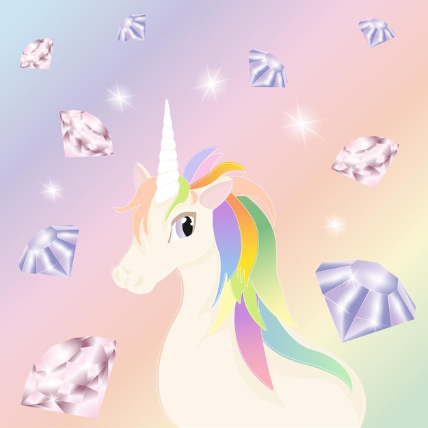 Unicornio con diamante