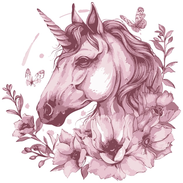 El unicornio encantado en medio de la vibrante belleza floral