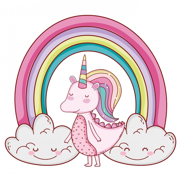 Unicornio fantasía dibujo de dibujos animados