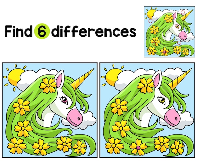 Unicornio Flor Encuentra Las Diferencias