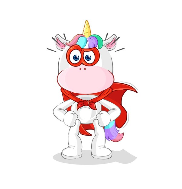 Unicornio héroes vector personaje de dibujos animados