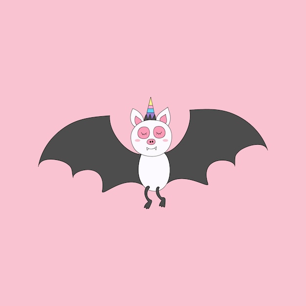 Unicornio lindo dibujado a mano estilo de dibujos animados.