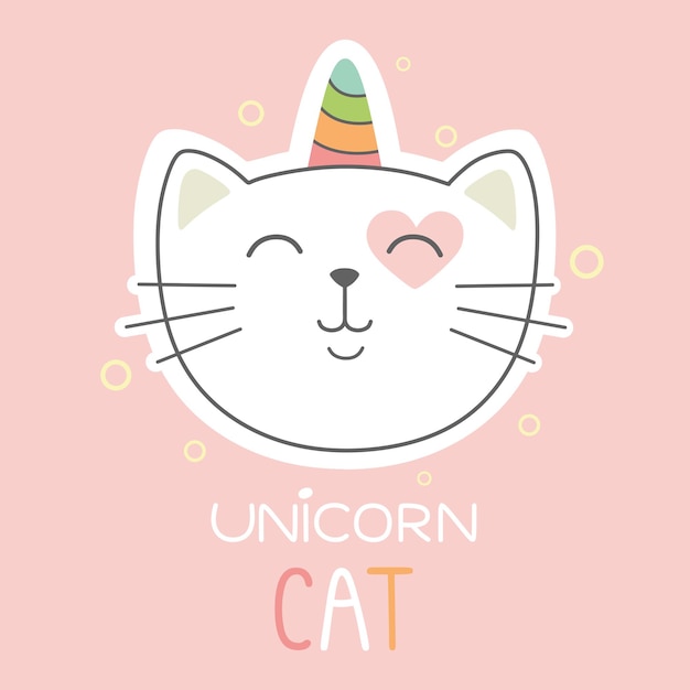 Unicornio lindo gato con palabras