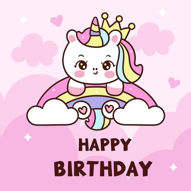 Unicornio lindo en la tarjeta de la ducha del bebé arco iris