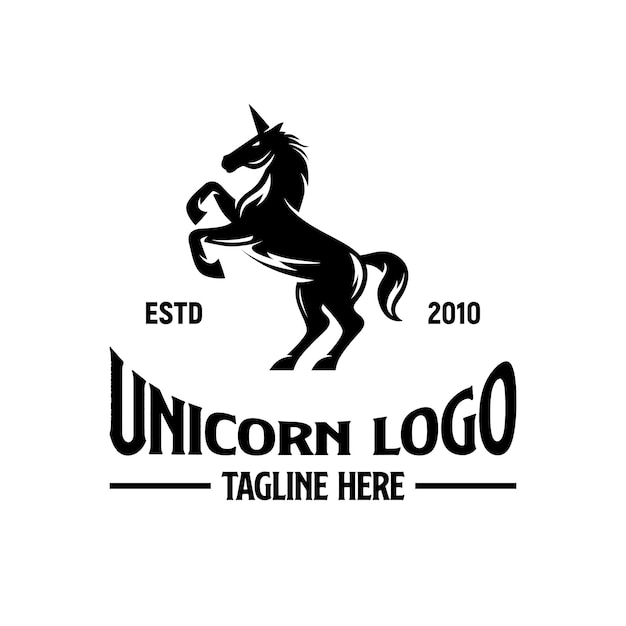 Unicornio logo diseño plantilla inspiración ilustración vectorial