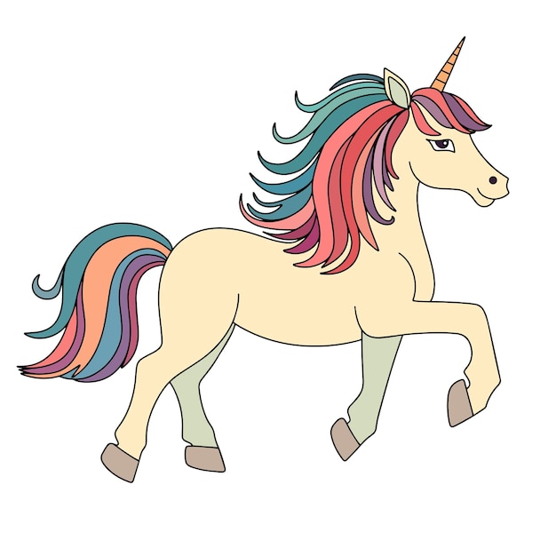 Unicornio mágico aislado ilustración vectorial